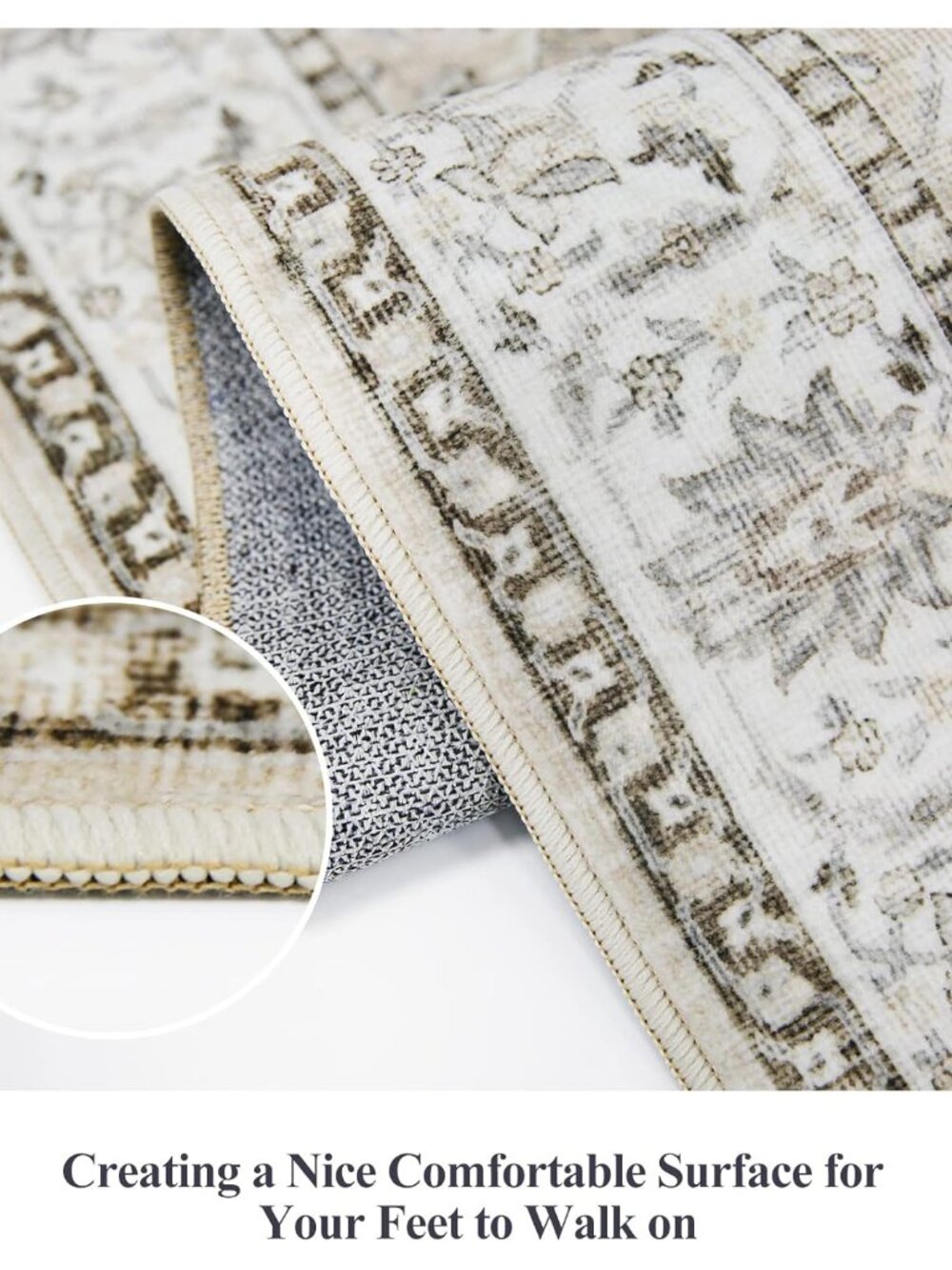 Hallway Washable Runner Rug - 2x10 Kitchen Rugs Entryway Rug Runner Vintage Soft - Picture 4 of 9